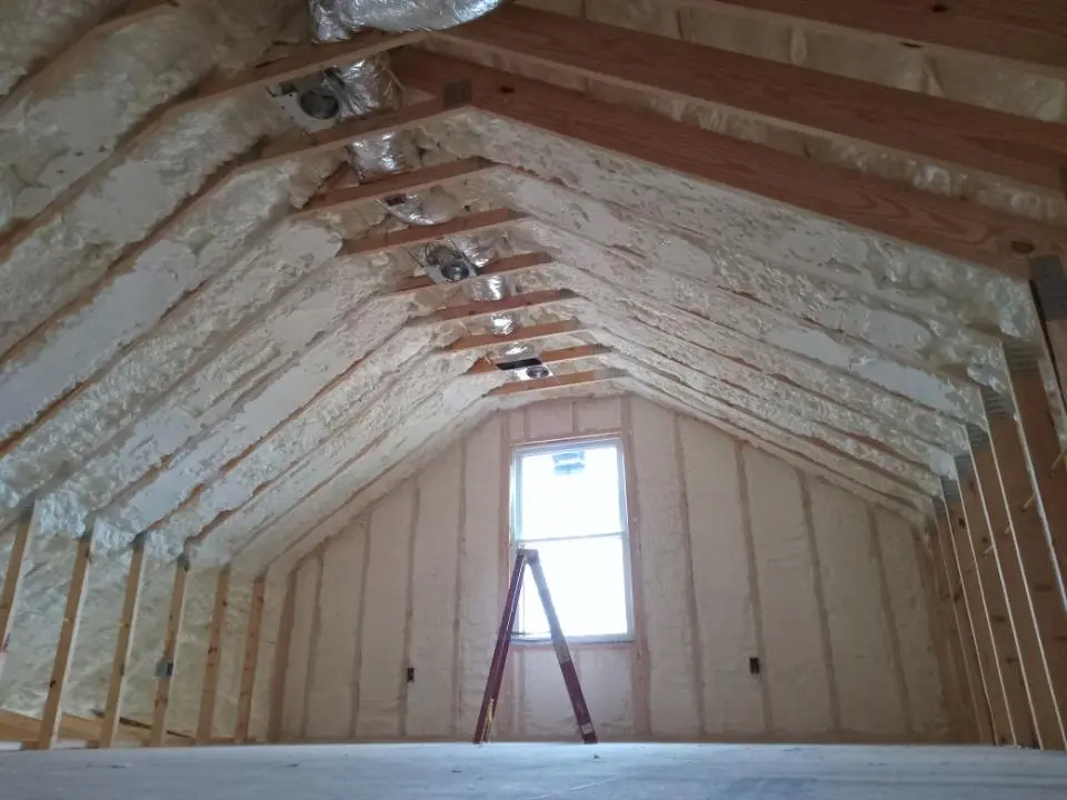 Spray foam roofing application for Crawl Space Insulation project in Allouez